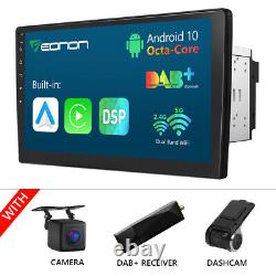 DAB+CAM+DVR+ Double 2 DIN Android 10 Car Stereo 10.1 GPS Sat Nav CarPlay Radio