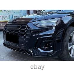 Fog Light Cover Grill Mesh Grille Black For 2021 2022 2023 Audi Q5 Sport Type Q5