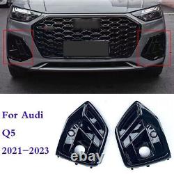 Fog Light Cover Grill Mesh Grille Black For 2021 2022 2023 Audi Q5 Sport Type Q5